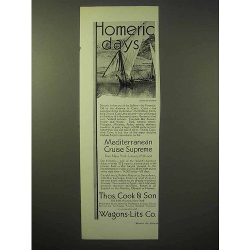 1929 Thos. Cook & Son Cruise Ad - Homeric Days
