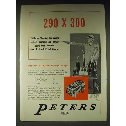 1936 Peters .38 S&W Special Ammunition Ad - Emmett E. Jones