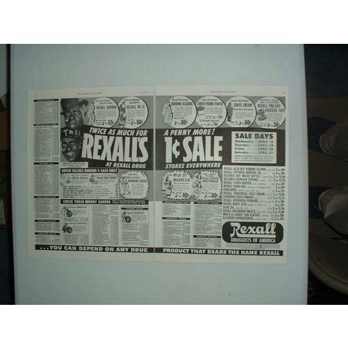 1951 2-page Rexall Drug Company Ad w/ Amos n' Andy
