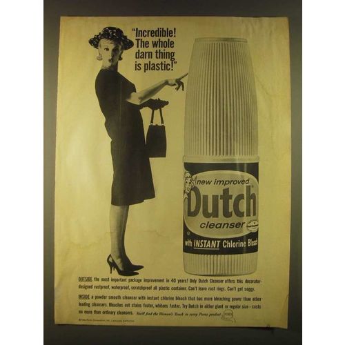 1963 Dutch Cleanser Ad - Incredible the whole darn thing is plastic