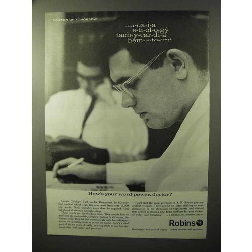 1964 A.H. Robins Pharmaceutical Ad - Your Word Power