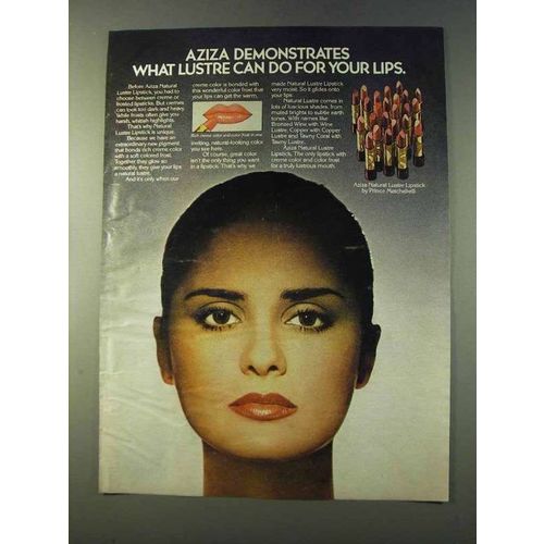 1979 Aziza Natural Lustre Lipstick Ad - For Your Lips