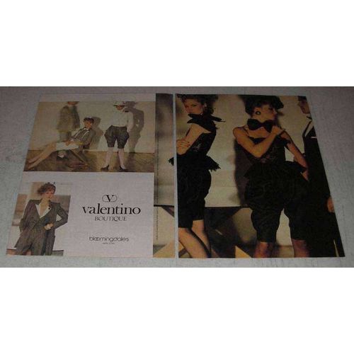 1981 2-page Valentino Boutique Fashion Ad