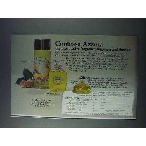 1981 Contessa Azzura Perfume Ad - Provocative