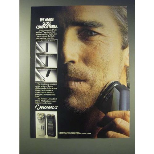 1989 Norelco Lift and Cut Shaver Ad - We made close comfortable