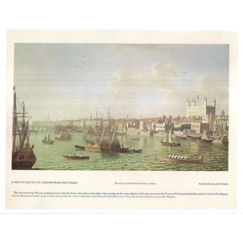 CITY OF LONDON FROM THE THAMES attributed to Joseph Nicholls page from book =