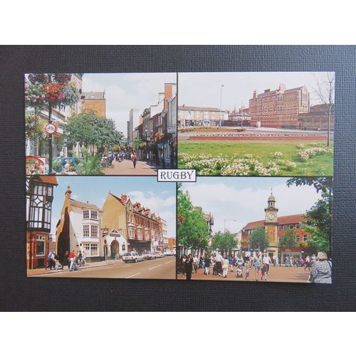 RU-0017, Rugby Multiview, Rugby, Warwickshire Postcard