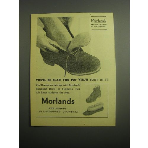 1948 Morlands Boots and Slippers Ad - You'll be glad you put your foot in it