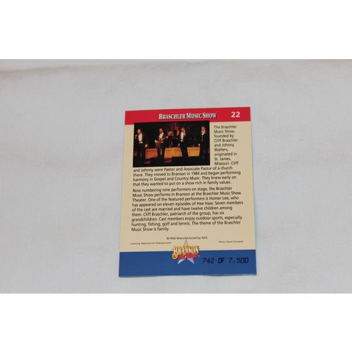 Braschler Music 1993 Hit Branson On Stage FACSIMILE AUTOGRAPH NO. 22 742 0f 7500