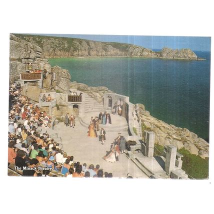 PORTHCURNO MINACK THEATRE CORNWALL unused postcard Rivals. Gatehouse Theatre c =