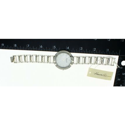 New Ladies Kenneth Cole Stainless Steel White Shell Dial W-R Wrist Watch KC4661