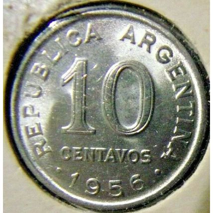1956 Argentina-10 Centavos-Uncirculated