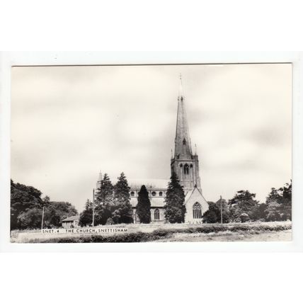 The Church Snettisham Postcard RP Norfolk