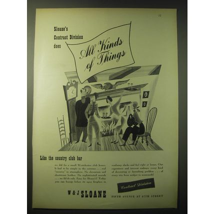 1948 W&J Sloane Furniture Ad - Sloane's Contract division