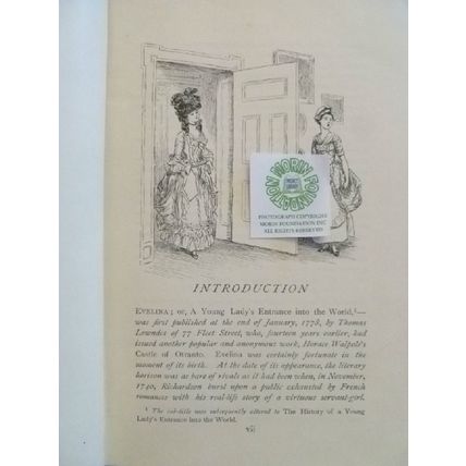 1904 EVELINA HISTORY OF A YOUNG LADYS ENTRANCE INTO THE WORLD by FANNY BURNEY