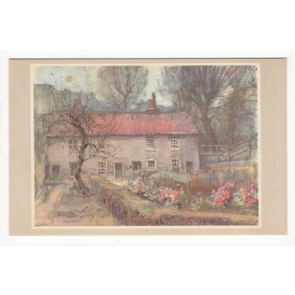 Cottages in Willow Road Hampstead London Art Postcard Artist Mary Hill