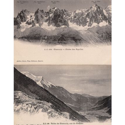 Chamonix Chaine Des Aigulles Chapeau 2x Switerland Postcard & Hotel Frank s