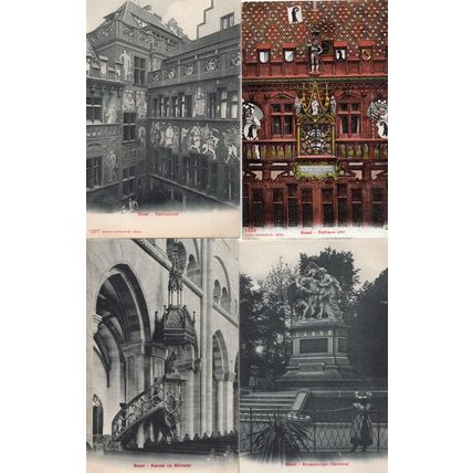 Basel Switzerland Denkmal Architecture Statue 4x Postcard s