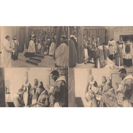 French Church Subdeacon Mass Offertory 4x Antique Postcard s