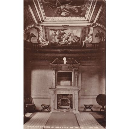 Greek Temple Interior Rievaulx Helmsley Yorkshire Real Photo Postcard