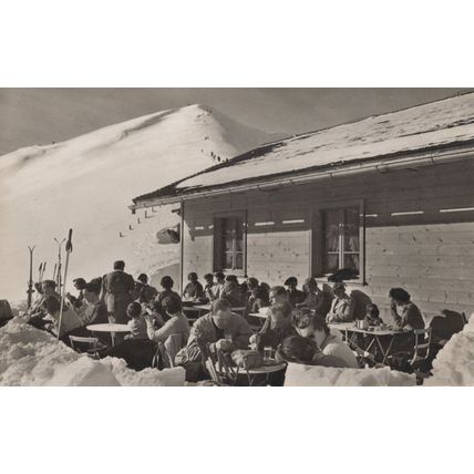 Waiter At Restaurant Bergrestaurant Adelboden Switzerland RPC Postcard