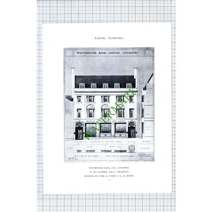 India House Aldwych London / Westminster Bank Coventry Dawber c.1928 Book Print