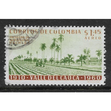 COLOMBIA 1961 ANN OF VALLE DEL CAUCA 1p.45 AGRICULTURAL COLLEGE SG1071 F/USED