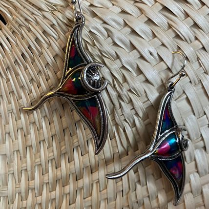 Earrings Colorful Manta Ray Dangle Earrings #665