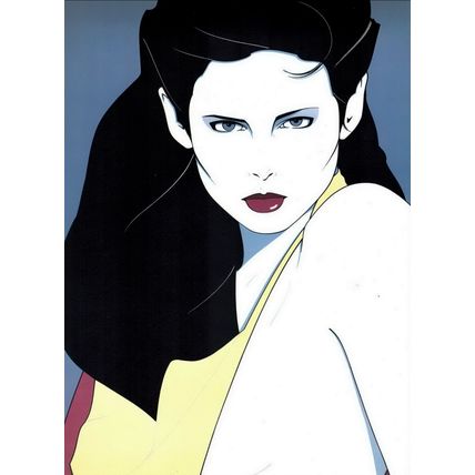 Orig 80s Patrick Nagel Print long hair Woman Disco Playboy Pinup Sexy Art gift