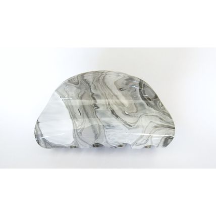 Mixed black gray white marbled hair claw clip