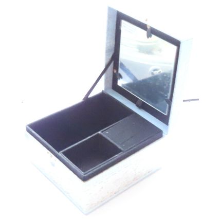 Jewellery Box Do What Makes You Happy Carte Postal Design Silver & Purple 8.5 CM