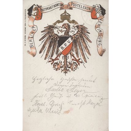 Berlin Post Office Postal History Shield German Old Postcard