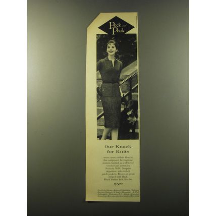 1960 Peck and Peck Fashion Ad - Our knack for knits