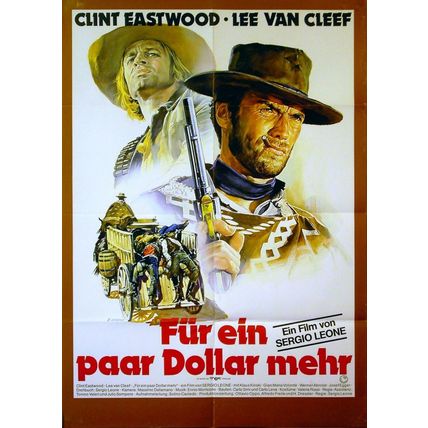FOR A FEW DOLLARS MORE 1966 Clint Eastwood Lee Van Cleef CASARO GERMAN POSTER