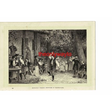 Romanian Wedding Festivities, Transylvania, Book Illustration (Print), c1880