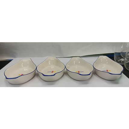 Vintage Appetizer Dish Tulips Flowers Beautiful Riva Made in Japan Set of 4
