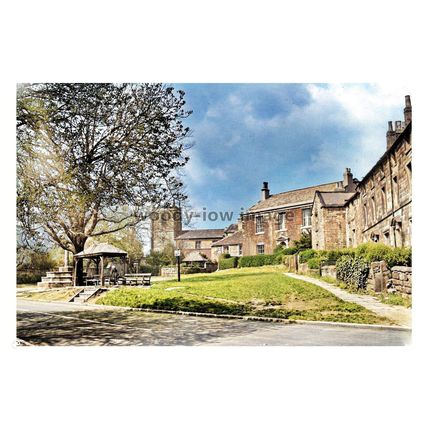 ptc8029 - Yorks' - Ackworth Village Church & Green back in 1951 - print 6x4