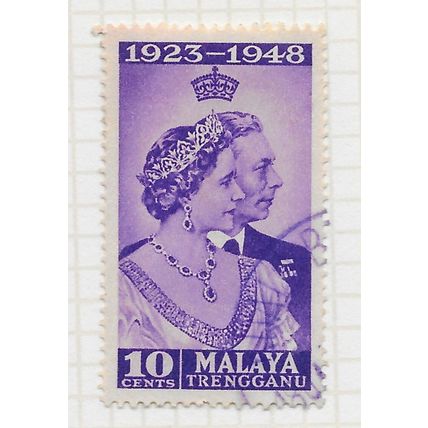 TRENGGANU 1949 SILVER WEDDING GEORGE & QUEEN MOTHER USED SG61 61 SG