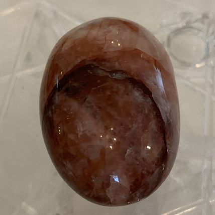 2.25" RED FIRE QUARTZ Hematoid Crystal Polished Palm Stone Tumbled Madagascar