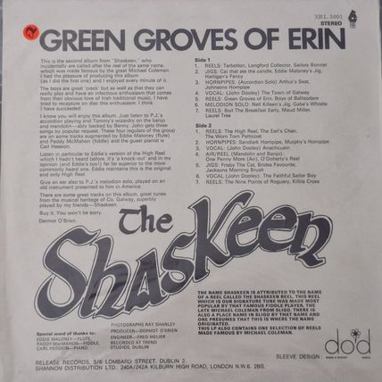 The Shaskeen – Green Groves Of Erin (XRL5001) 1975 (LP)