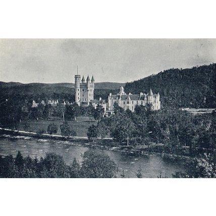 Balmoral From River Dee Balmoral Lochnagar Scotland 1900 Antique Print Picture
