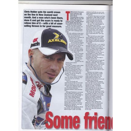 Speedway Star magazine : February 23, 2013. Glasgow & Workington track reviews
