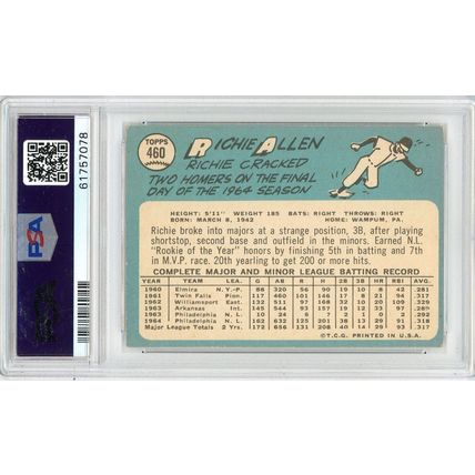 1965 Topps Richie Allen #460 PSA 4 P1385