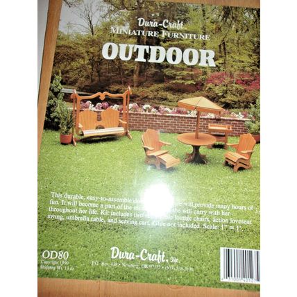 Duracraft Miniature Dollhouse Outdoor Furniture 1:12 Scale 1990