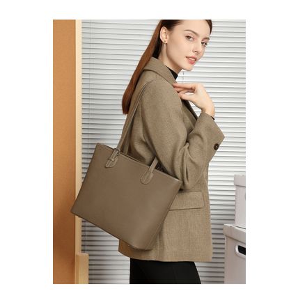 Genuine Leather Women Shoulder Bag Grey