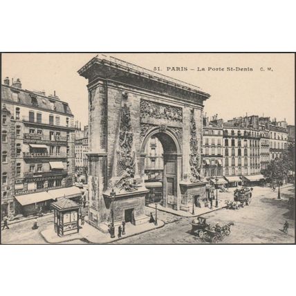 La Porte Saint-Denis, Paris, c.1910 - Malcuit CPA CM51