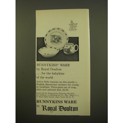 1961 Royal Doulton Bunnykins Ware Advertisement - For the Babykins