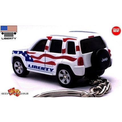 VERY RARE KEYCHAIN WHITE JEEP LIBERTY