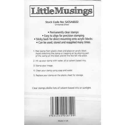 Little Musings. Christmas Cheer Clear Stamp Set. Stamping Cardmaking Crafts