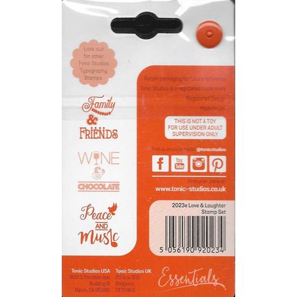 Tonic Studios. Love & Laughter Stamp Set. Stamping Cardmaking Scrapbooking Craft
